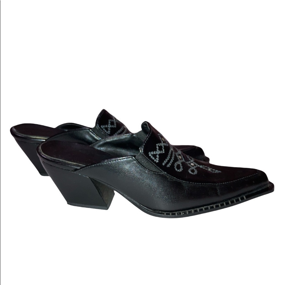 Black Italian Genuine Leather Slip On Shoes Size 36/6 - Picture 4 of 9